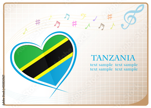 heart logo made from the flag of Tanzania