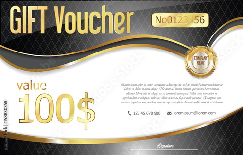 Gift voucher retro design template