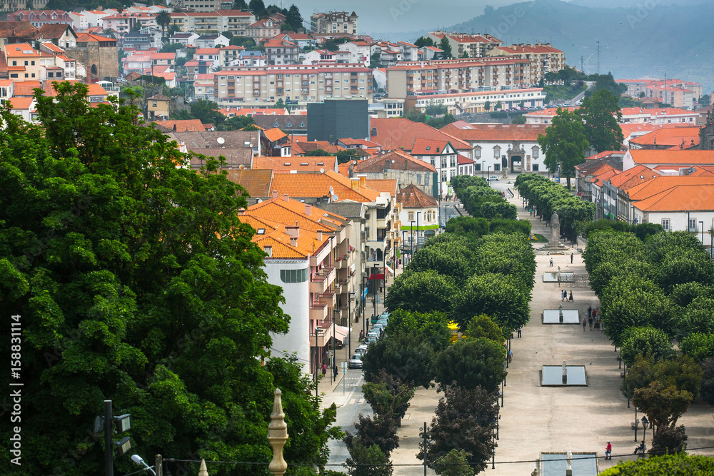 Top view of Lamego city, northern Portugal.
