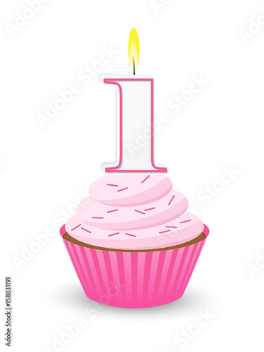 Birthday Cupcake for 1st Birthday