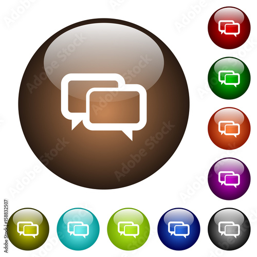 Chat bubbles color glass buttons