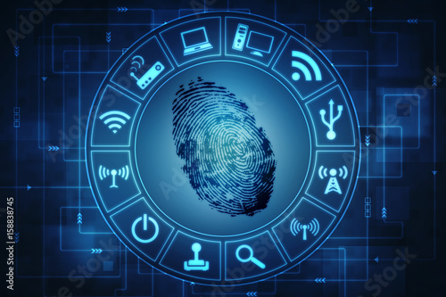 Fingerprint Scanning Technology Concept 2d Illustration
