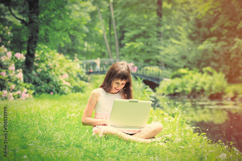 Young girl with laptop