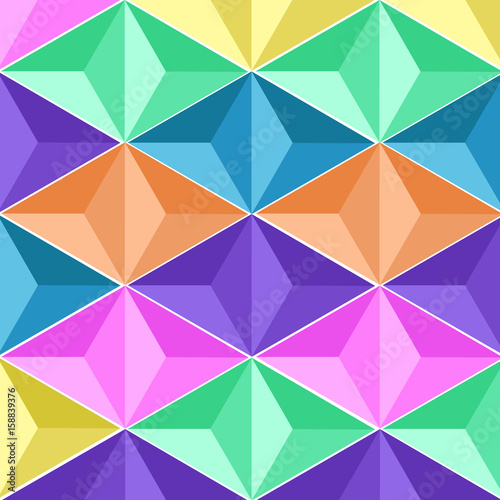 Colorful origami pyramids background illustration.