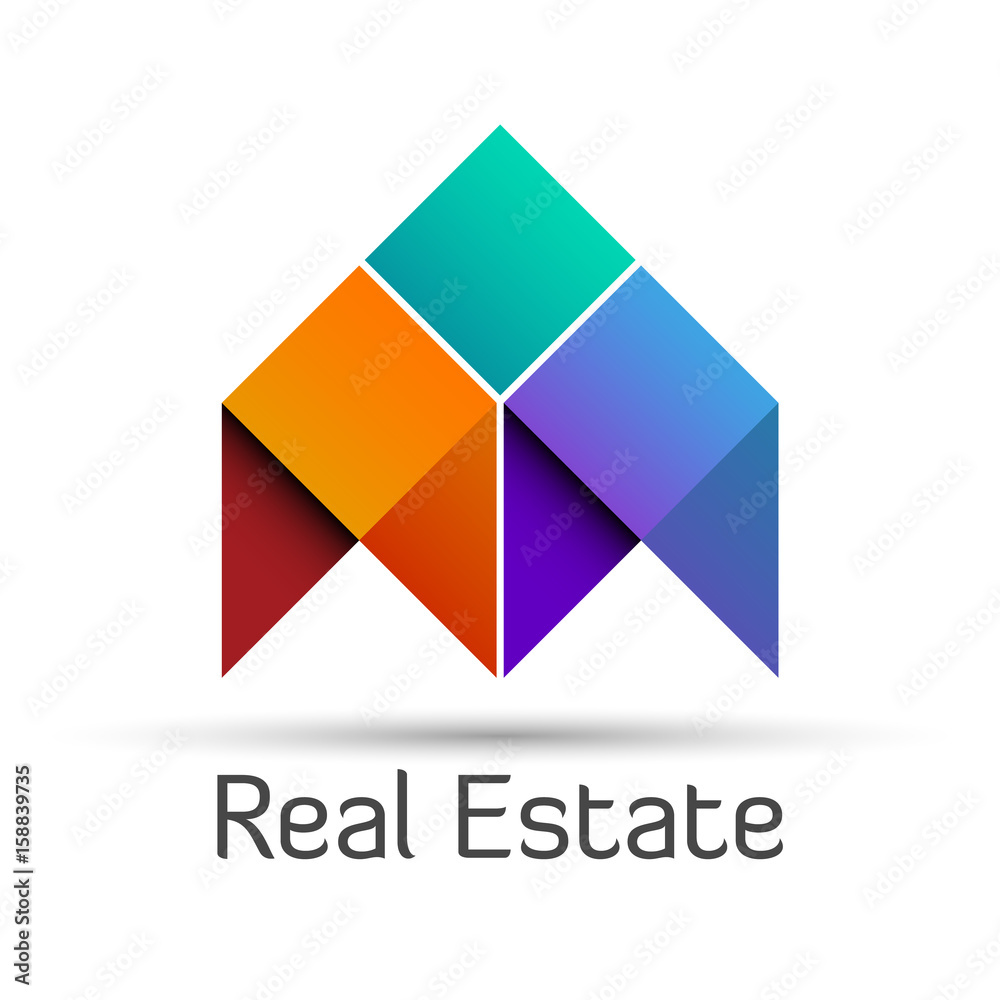 Abstract houses symbol, triangles and cubes, eps10 vector Abstract houses symbol, triangles and cubes, eps10 vector
