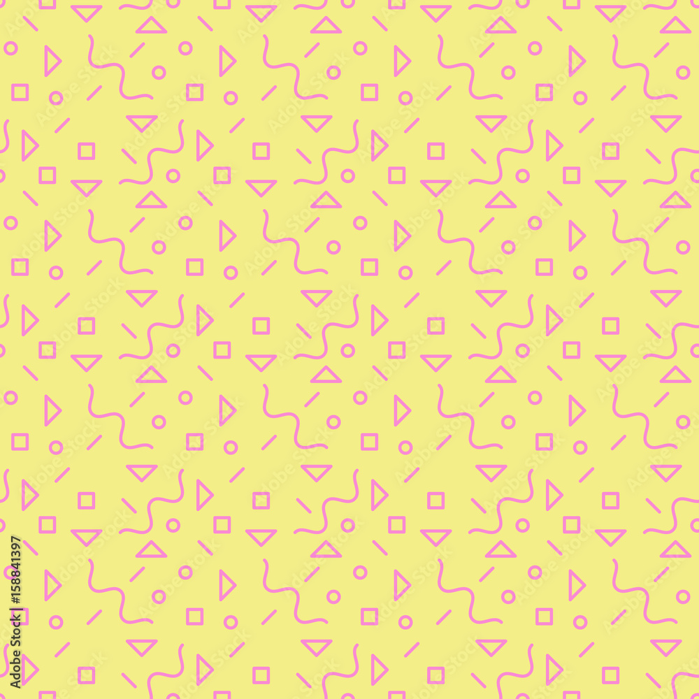 Simple shapes seamless pattern. Colorful geometric pattern.