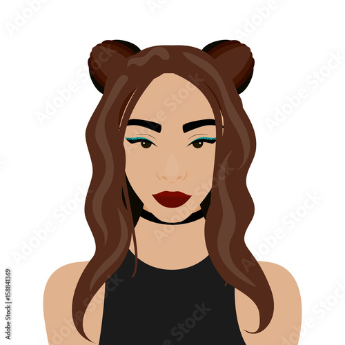 Vector illustration with hipster girl