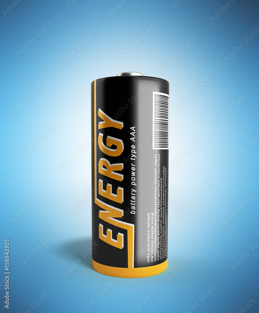 3D Illustration Battery Image with clipping path on blue 3D Illustration Battery Image with clipping path on blue