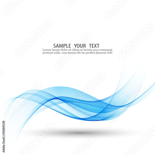 Abstract smooth color wave vector. Smoke blue wave design. © lesikvit