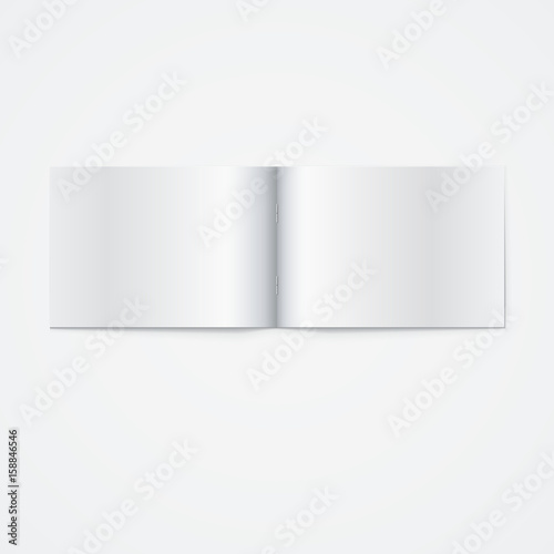 Canvas Print Blank opened magazine template, 3D illustration isolated on white background