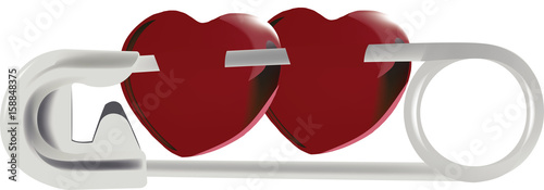 due cuori uniti da una spilla