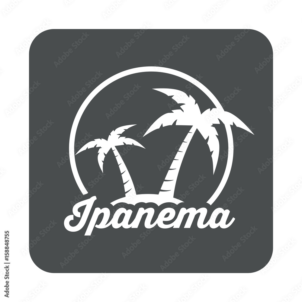 Icono plano Ipanema en cuadrado gris