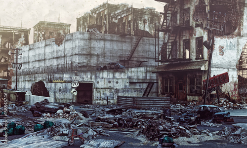 Canvas Print ruins of a city