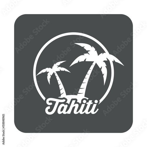 Wallpaper Mural Icono plano Tahiti en cuadrado gris Torontodigital.ca