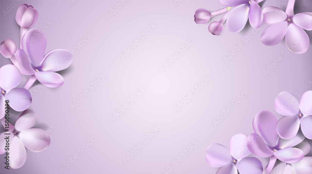 Pastel background with lilac flowers. Stock Vector | Adobe Stock