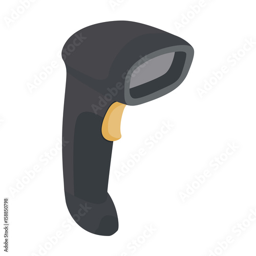Barcode scanner. Hand held bar code scanner icon. Vector illustration