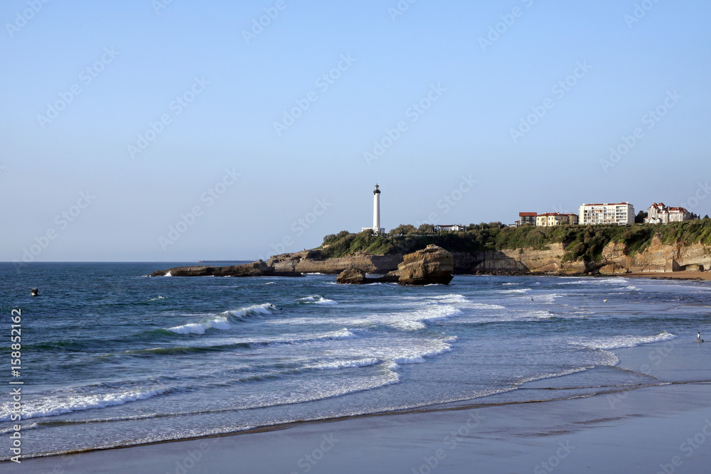 ocean and lighthouse, biarritz