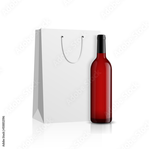 Mockup wine bottle. vector design.