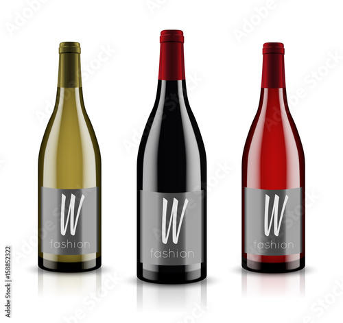 Mockup wine bottle. vector design.