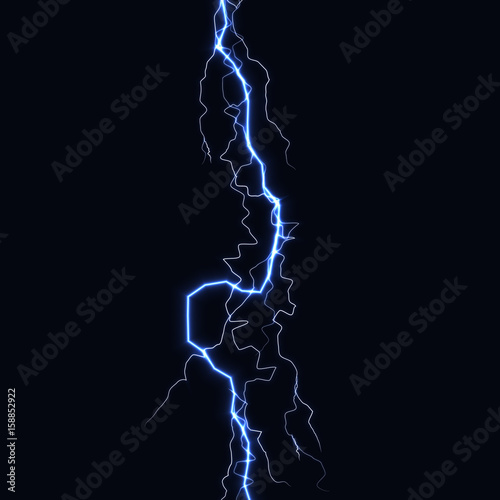 Obraz na plátne Lightning flash light thunder spark on black background