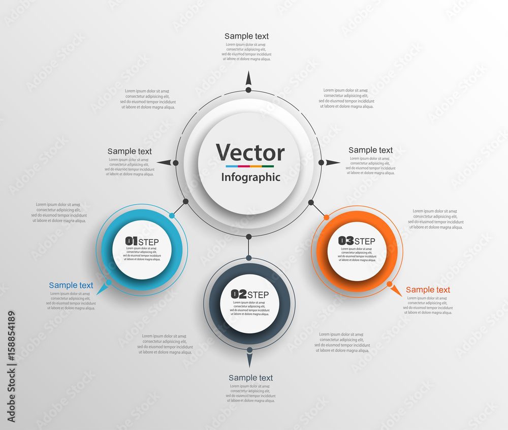 Abstract infographics number options template. Can be used for workflow layout, diagram, business step options, banner, web design. Vector  eps 10