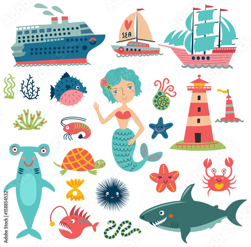 Sea vector set