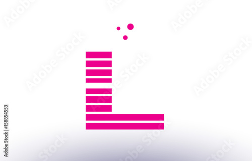 il i l pink purple line stripe alphabet letter logo vector template