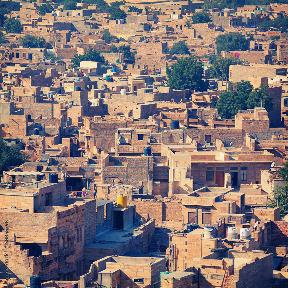 Jaisalmer, Rajasthan, India. Ordinary street of the town Jaisalmer, Rajasthan, India. Ordinary street of the town