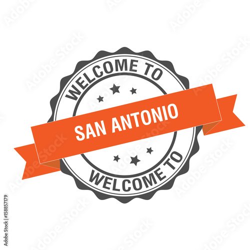 Welcome to San Antonio stamp illustration