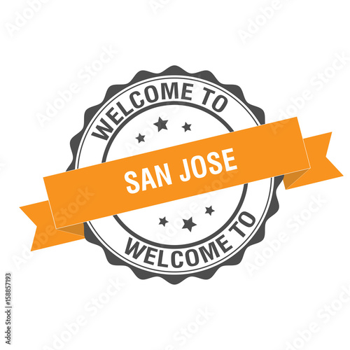Welcome to San Jose stamp illustration