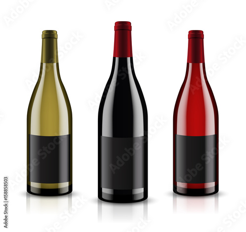 Mockup wine bottle. vector design.