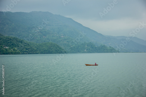 boat in phewa lake