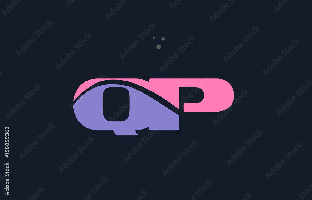 qp q p pink blue alphabet letter logo dots icon template vector qp q p pink blue alphabet letter logo dots icon template vector