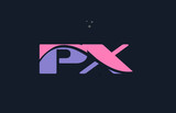 px p x pink blue alphabet letter logo dots icon template vector