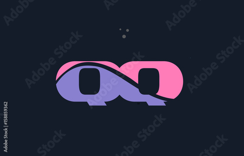 qq q q pink blue alphabet letter logo dots icon template vector