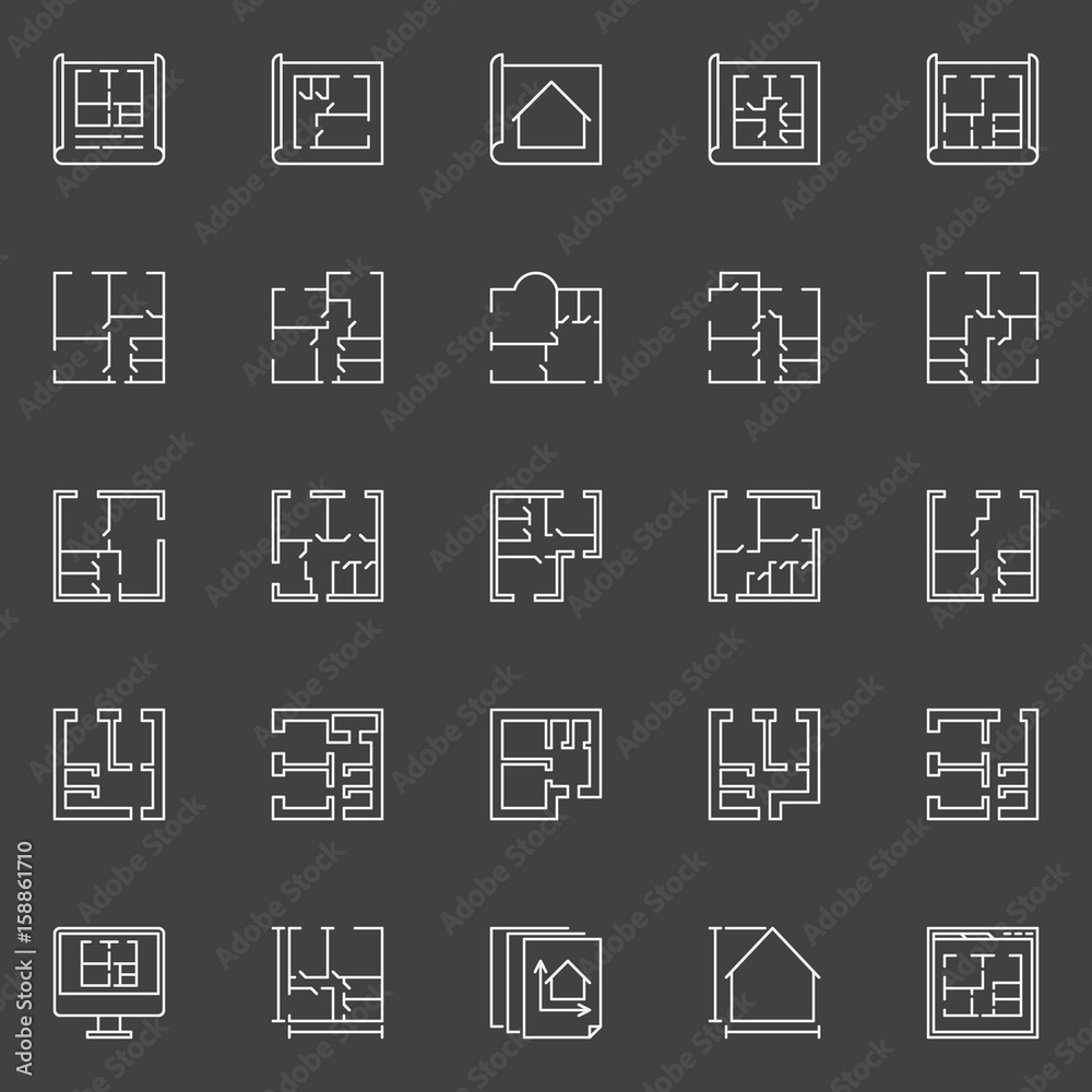 Floor plan icons Floor plan icons