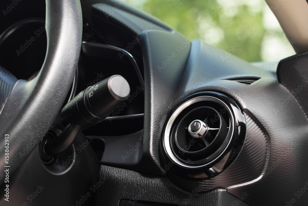 Luxury car Interior - Car air conditioner dashboard