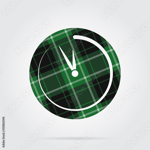 green  black tartan icon - last minute clock