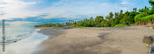 Panorama of rural beach in bali, Indonesia.