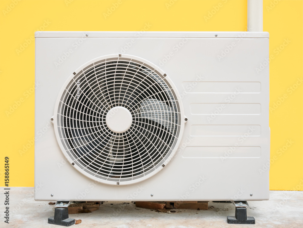 air conditioner outdoor units outside of building