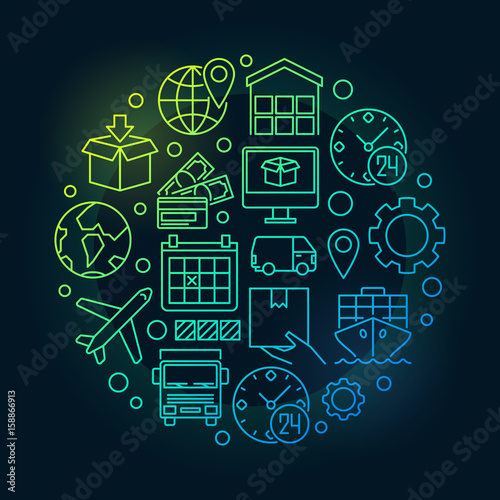 Global logistics colorful illustration