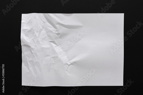 Crumpled white paper texture, paper background