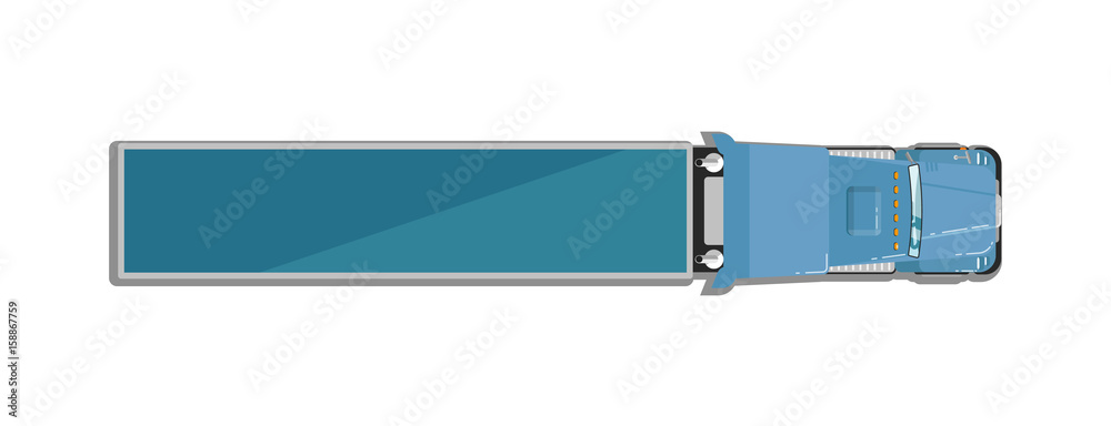 Vecteur Stock semi truck isolated top view icon. Commercial van, modern lorry freight transport side view vector illustration. | Adobe Stock