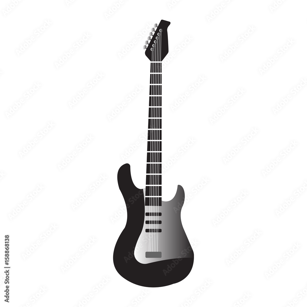guitar, music icon isolated vector