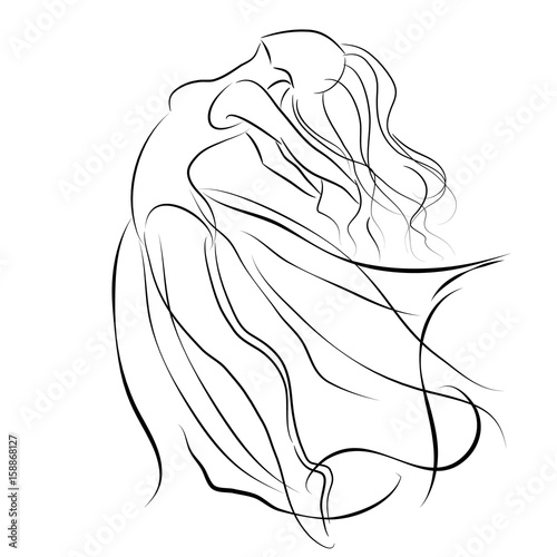 Silhouette of a girl in dance