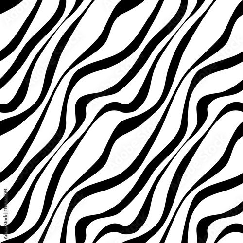 Wavy lines, black on white. Seamless pattern.Vector illustration.