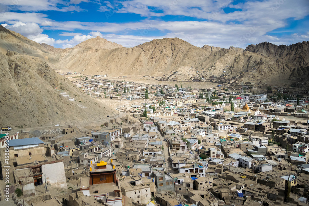 Leh city view from Leh Palace