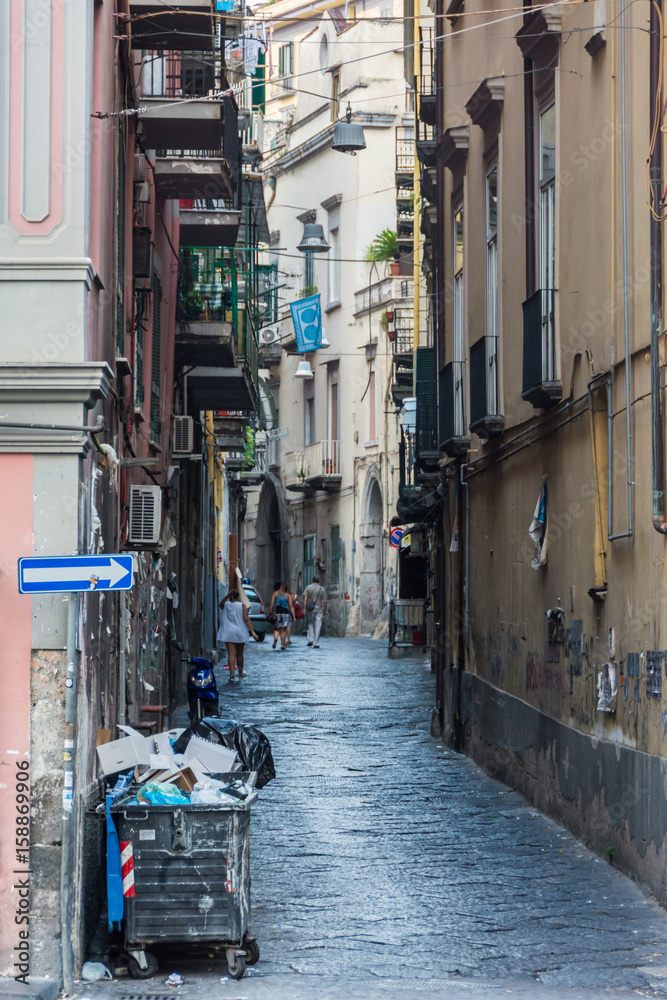 Narrow streets of Naples, Italy