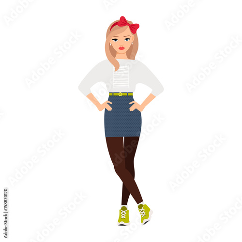 Girl in casual style clothes