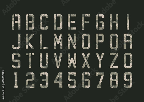 Font militaire camouflage pixels
